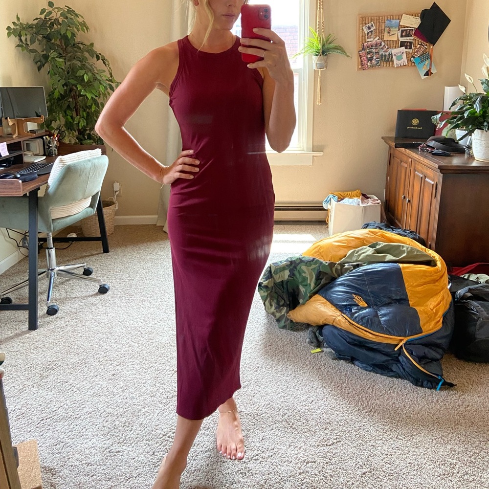 Lulu's Deep Burgundy Maxi Dress